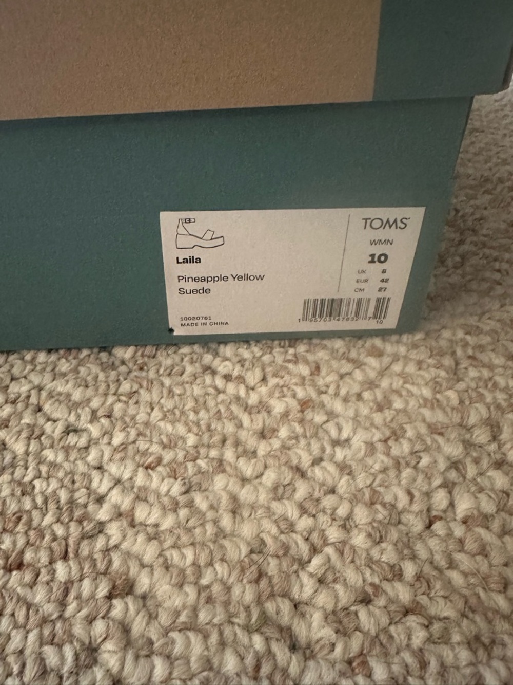 TOMS Yellow Suede Ankle-Strap Platform Sandals - Picture 4 of 4